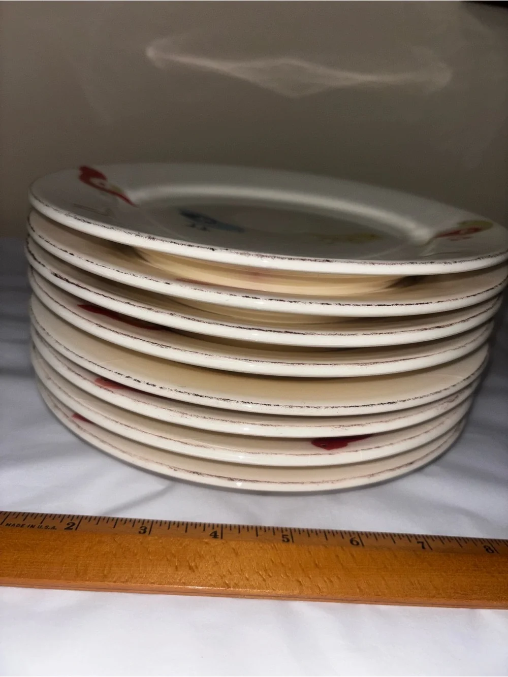 Vintage Set of 8 Pier 1 Imports Little Bird Salad Plate 8-1/2” Portugal. Y3